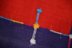 Tapis Mural Textile Art, Tenture Contemporaine Rouge & Violet, 105x146 Cm