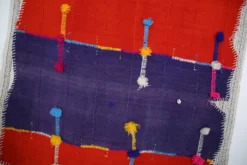 Tapis Mural Textile Art, Tenture Contemporaine Rouge & Violet, 105x146 Cm