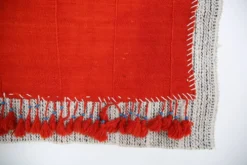 Tapis Mural Textile Art, Tenture Contemporaine Rouge & Violet, 105x146 Cm