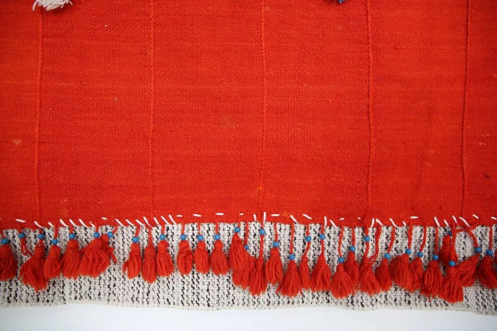 Tapis Mural Textile Art, Tenture Contemporaine Rouge & Violet, 105x146 Cm