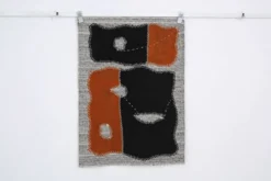 Tapis mural turc vintage en laine, tapisserie faite à la main, 72x106 cm