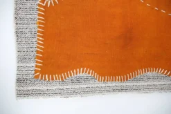 Tapis mural vintage anatolien, art textile mural, 90x106 cm