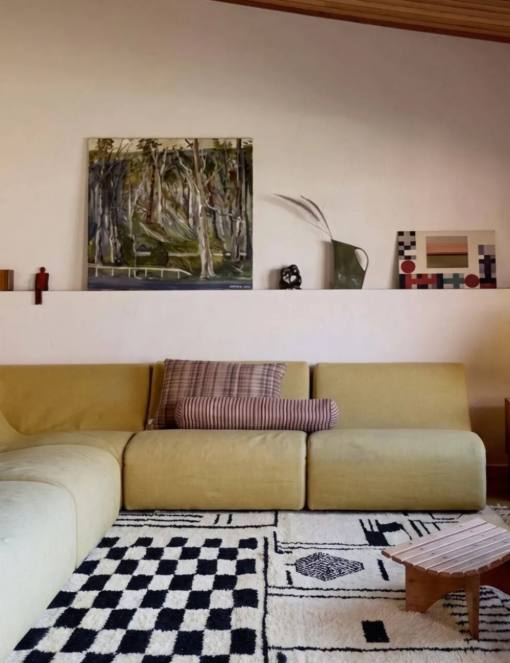 Tapis noir et blanc contemporain - 300 x 210 cm