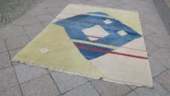 Tapis noué à la main Bauhaus, années 1970