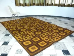 Tapis op-art moderniste avec motif graphique abstrait par Magura, Allemagne, années 1960.