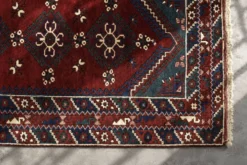 Tapis oriental afghan vintage tissé à la main rouge, années 1970