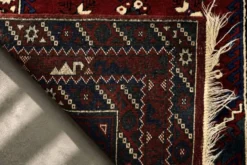 Tapis oriental afghan vintage tissé à la main rouge, années 1970
