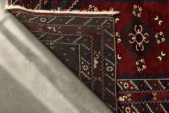 Tapis oriental afghan vintage tissé à la main rouge, années 1970