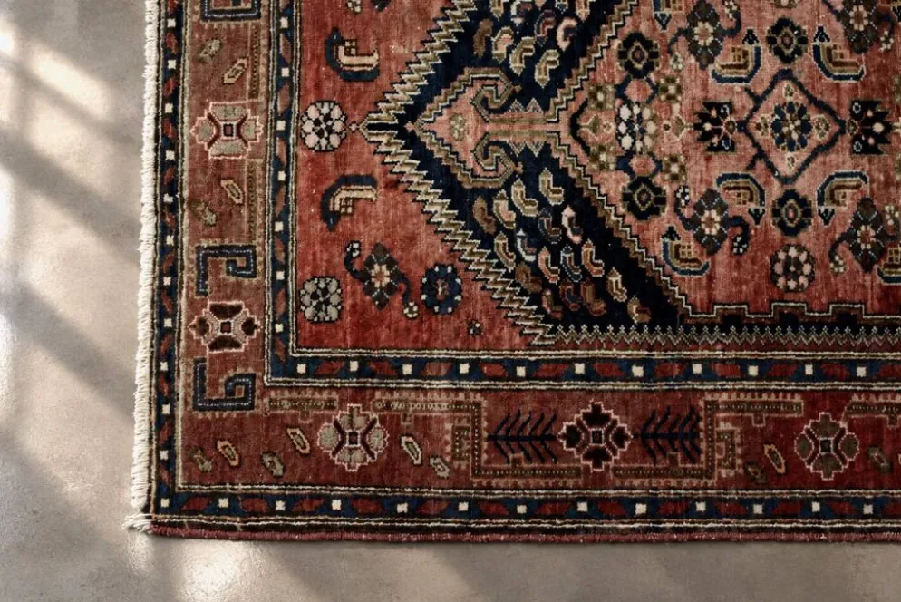 Tapis oriental Hamadan Kamse tissé à la main vintage du Moyen-Orient, années 1960.
