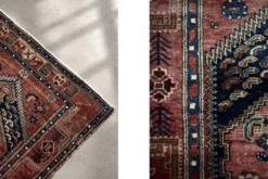 Tapis oriental Hamadan Kamse tissé à la main vintage du Moyen-Orient, années 1960.