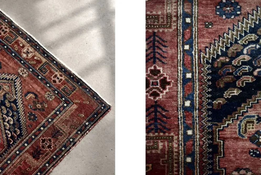 Tapis oriental Hamadan Kamse tissé à la main vintage du Moyen-Orient, années 1960.