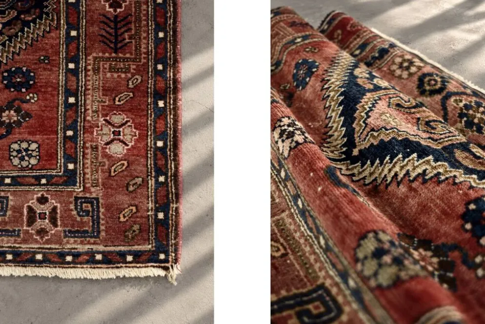 Tapis oriental Hamadan Kamse tissé à la main vintage du Moyen-Orient, années 1960.