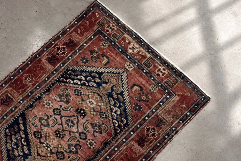 Tapis oriental Hamadan Kamse tissé à la main vintage du Moyen-Orient, années 1960.