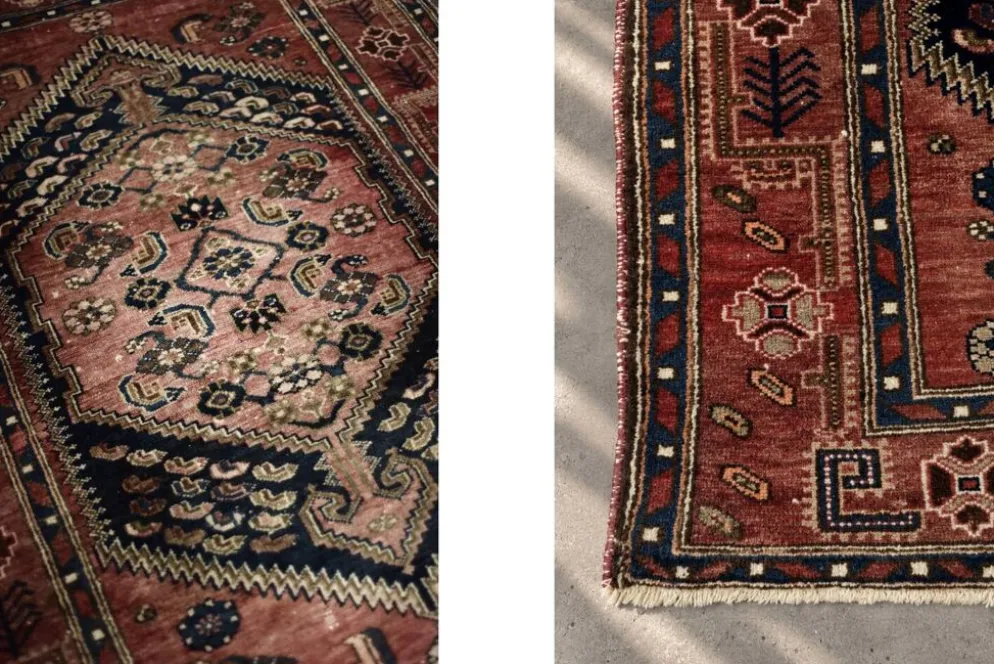 Tapis oriental Hamadan Kamse tissé à la main vintage du Moyen-Orient, années 1960.