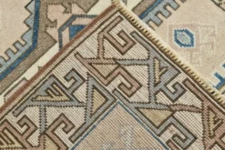 Tapis oriental vintage bleu crème 3x6, 109x187 cm
