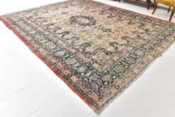 Tapis oriental vintage persan rouge et bleu 10x13, 315x412 cm