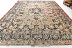 Tapis oriental vintage persan rouge et bleu 10x13, 315x412 cm