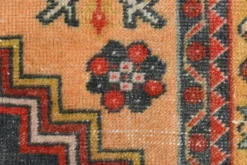 Tapis oriental vintage rouge bleu marine 3x6, 106x201 cm