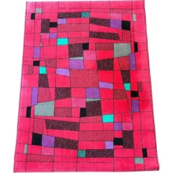 Tapis/paillasson abstrait géométrique de petite taille des années 1980, Tchécoslovaquie