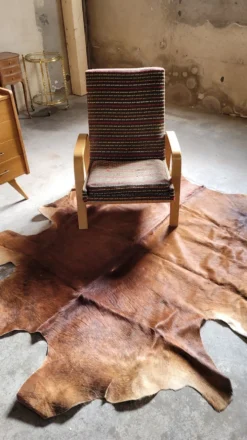 Tapis peau de vache vintage 1970 2m20x1m90