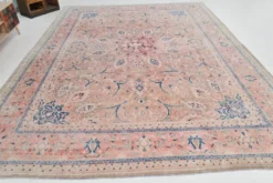 Tapis persan classique antique 57s rose blush bleu 10x13, 293x388 cm