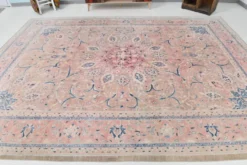 Tapis persan classique antique 57s rose blush bleu 10x13, 293x388 cm
