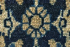 Tapis persan large 10x13 bleu marine et taupe, tapis en laine fait main, 311x402 cm