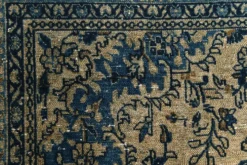 Tapis persan large 10x13 bleu marine et taupe, tapis en laine fait main, 311x402 cm