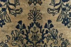 Tapis persan large 10x13 bleu marine et taupe, tapis en laine fait main, 311x402 cm