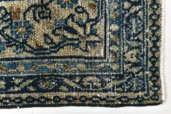 Tapis persan large 10x13 bleu marine et taupe, tapis en laine fait main, 311x402 cm