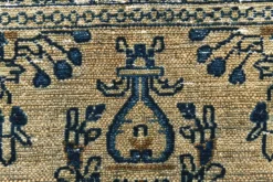 Tapis persan large 10x13 bleu marine et taupe, tapis en laine fait main, 311x402 cm