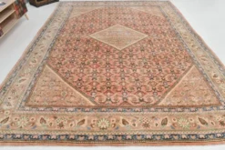Tapis persan oriental antique saumon rose 10x13, 296x387 cm