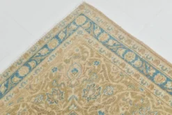Tapis persan Tabriz vintage antique noué à la main bleu ciel, 293x407 cm