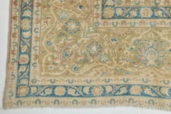 Tapis persan Tabriz vintage antique noué à la main bleu ciel, 293x407 cm