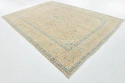 Tapis persan Tabriz vintage antique noué à la main bleu ciel, 293x407 cm