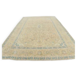 Tapis persan Tabriz vintage antique noué à la main bleu ciel, 293x407 cm