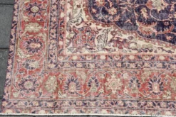 Tapis persan vintage de style oriental bleu marine, 228x338 cm