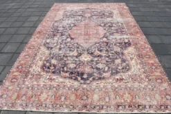 Tapis persan vintage de style oriental bleu marine, 228x338 cm