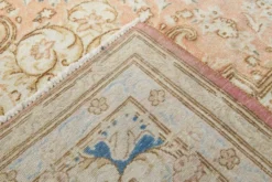 Tapis persan vintage en laine noué main, style classique, motif floral, 300x368.