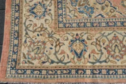 Tapis persan vintage floral rose saumon, tapis de salon 9x12, 280x382 cm