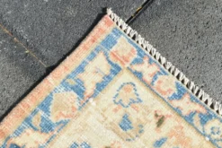 Tapis persan vintage large en nuances de rose, tapis noué à la main, 282x426 cm