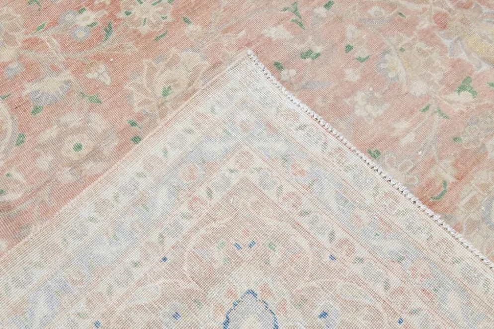 Tapis persan vintage rose blush 9x13, décoration de luxe faite à la main, 283x408 cm