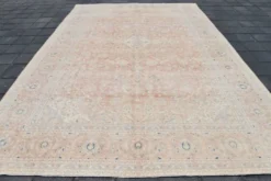 Tapis persan vintage rose blush 9x13, décoration de luxe faite à la main, 283x408 cm