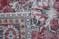 Tapis persan vintage rouge brique, tapis oriental noué à la main, 209x325 cm