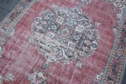 Tapis persan vintage rouge brique, tapis oriental noué à la main, 209x325 cm
