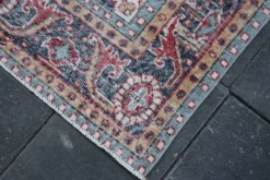 Tapis persan vintage rouge brique, tapis oriental noué à la main, 209x325 cm