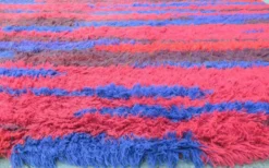 Tapis à poils longs noué à la main du milieu du siècle par Walter Mack, labelle - années 1960