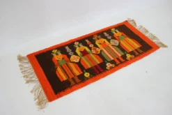 Tapis polonais en laine des années 1960 132x51cm