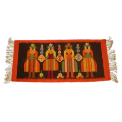 Tapis polonais en laine des années 1960 132x51cm