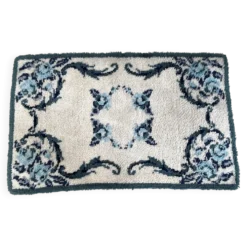 Tapis pure laine bleu 125x78cm